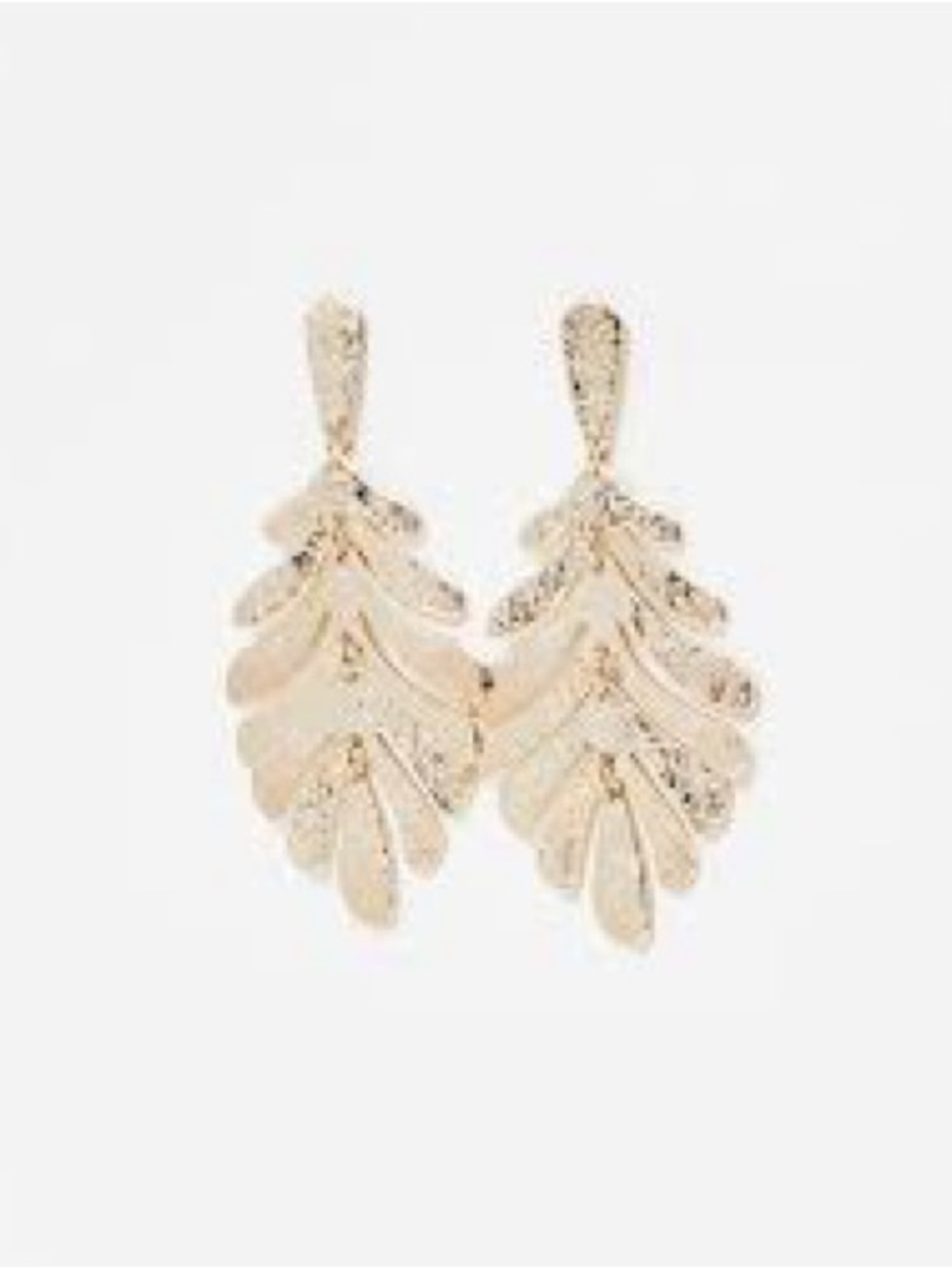Chérie New York Textured Gold Leaf Dangle Earrings